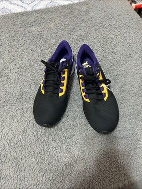 Men's Nike Air Zoom Minnesota Vikings Athletic Shoes in Black, Purple & Yellow